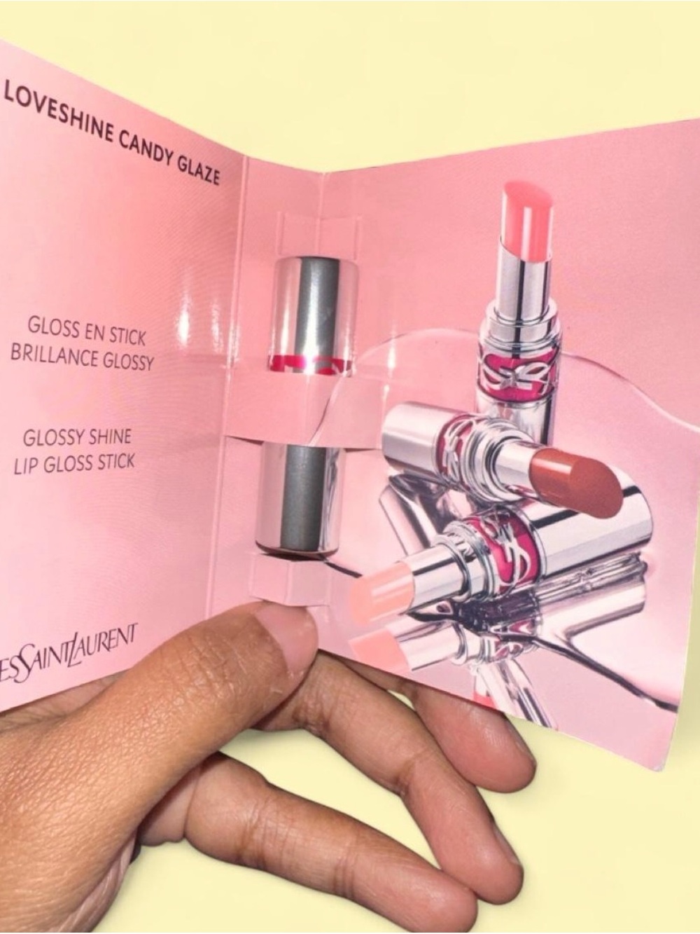 Yves Saint Laurent LoveShine Candy Glaze Lipstick - Pink/Brown Shade TRAVEL SIZE - Picture 4 of 6